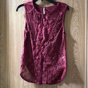 Free people Sleeveless lace top with lace size S